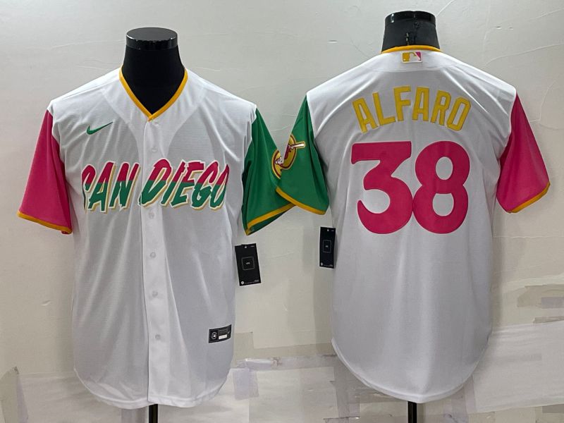 Men San Diego Padres #38 Alfaro White City Edition Game Nike 2022 MLB Jersey